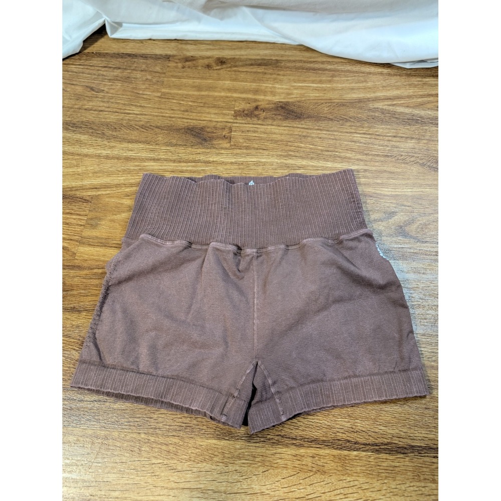 Free People Shorts M/L Mineral Washed Brown Good Karma Micro Biker FP Movement